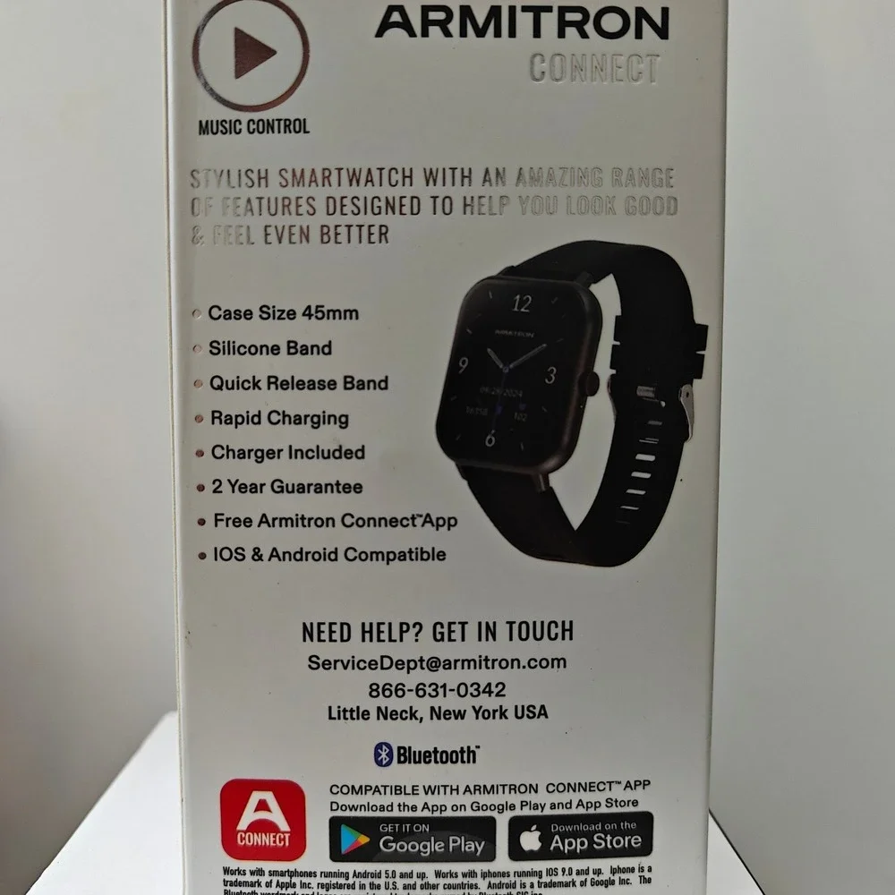 Armitron Connect Eclipse Calling Smartwatch Black Silicone Band Watch New In Box
